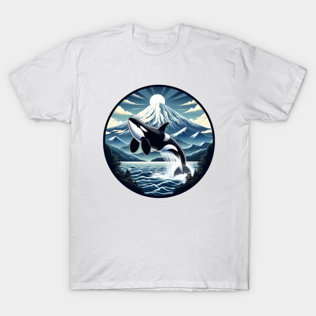 Orca in Japan T-Shirt by Teeeshirt